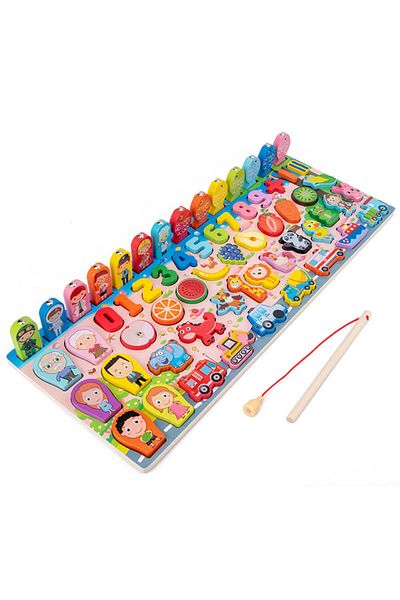 Generic Toy magnet wood numbers and shapes KB-007