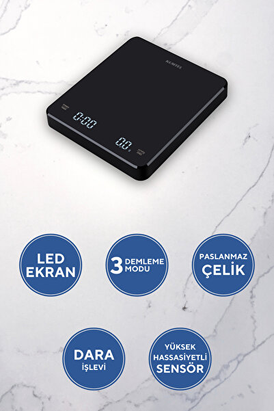 DijiWorld V60 Dijital Damlatıcı ve Zamanlayıcılı KUM TEL Kahve Demleme Tartısı HV60-02