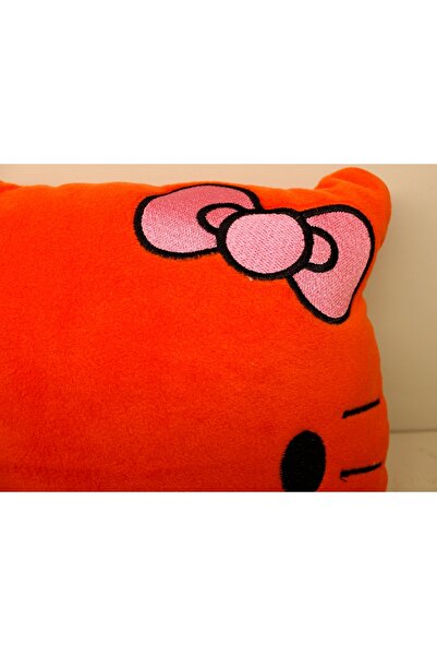Işık kasabası Hello Kitty Yastık Turuncu Peluş Oyuncak Uyku Arkadaşım