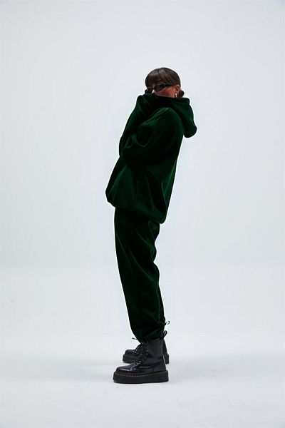 BayBayan Γυναικεία Oversize Casual Hooded Kangaroo Pocket 3 Thread Hooded Σετ χειμερινής φόρμας