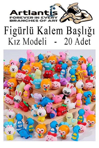 Artlantis Kalem Başlığı Figürlü 20 Adet Kalem Süsü Erkekler İçin Değişik Kark...
