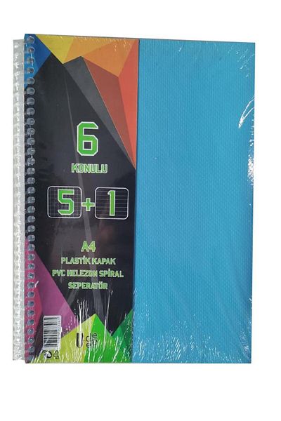 Artlantis 5+1 Bookmark Notebook 6 Thread 150 Sheets 1 Piece 5 Plaids 1 Line Spral Plastic Cover with Separator