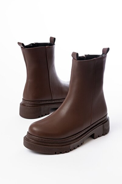 serkanseyyid 812-2012 Καφέ Luna με φερμουάρ καθημερινές γυναικείες μπότες