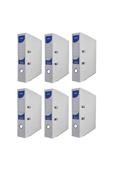 Noki Office Folder Large White Office Folder with Rings 6 Pieces