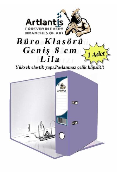 Artlantis Büro Klasörü Lila Geniş 1 Adet Plastik Geniş Lila Klasör Halkalı Pa...