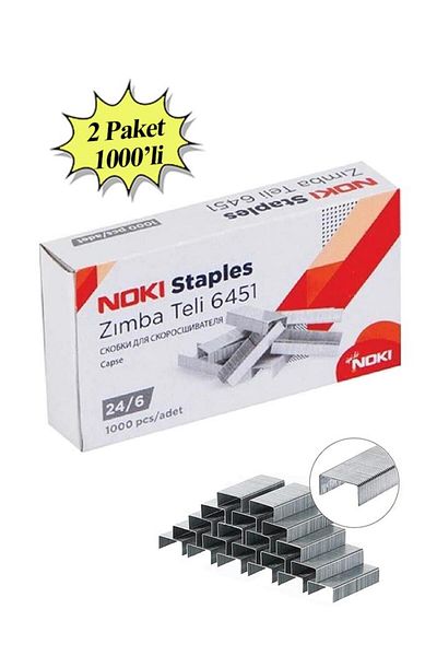 Noki Staple Wire Large 24/6 1000 Li Nickel White 2 Pack School Desk Office And Many Uses