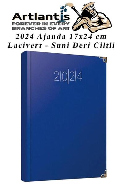 Artlantis Agenda 2024, tamnoplava, 17x24 cm, sa linijama, 1 komad, dnevni pla...