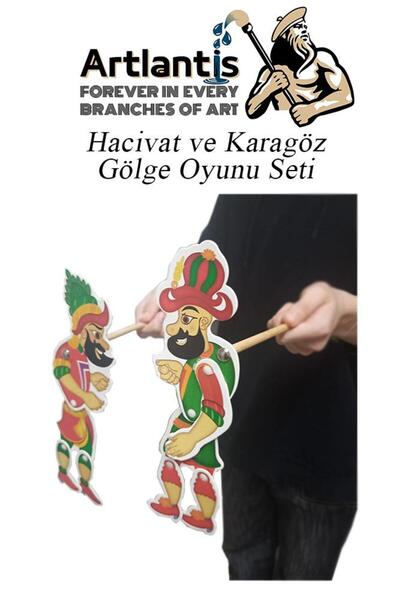 Artlantis Hacivat Ve Karagöz Gölge Oyun Seti 26 cm 1 Paket Karagöz Hacıvat Kukla Oyunu Oyun Seti Okul Sınıf