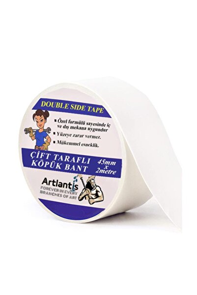 Artlantis Çift Taraflı Bant Köpük Bant 45mm x 2mt 1 Adet Çerçeve Tablo Halı Y...