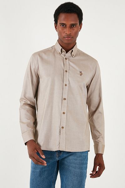 U.S. Polo Assn. ΒΑΣΗ. Πόλο 100% βαμβακερό λογότυπο Slim Fit πουκάμισο ανδρικό πουκάμισο G081SZ 0041962279