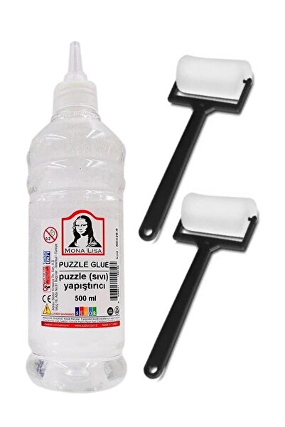 Artlantis Puzzle Yapıştırıcı 500 ml 1 Adet ve Silindir Sünger Fırça 2 Adet Monalisa Pazıl Yapıştırıcısı