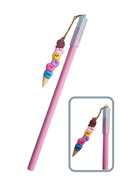 Artlantis Dondurma Başlıklı Kalem Mavi 1 Adet Dondurma Süslü Kurşun Kalem Hed...