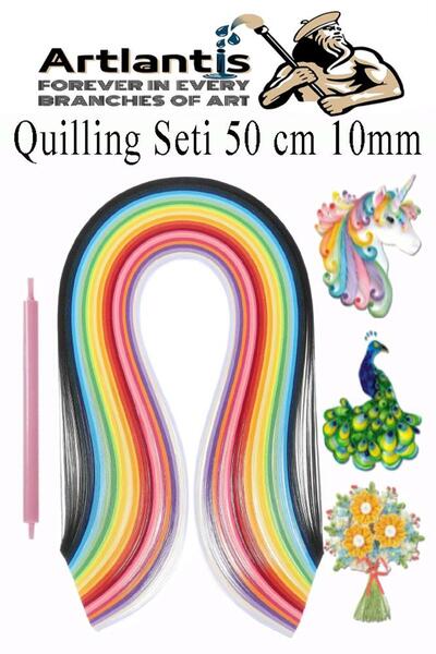 Artlantis Quilling Seti 10 mm Kalın 1 Paket Quling Kağıt Katlama Kıvırma Sana...