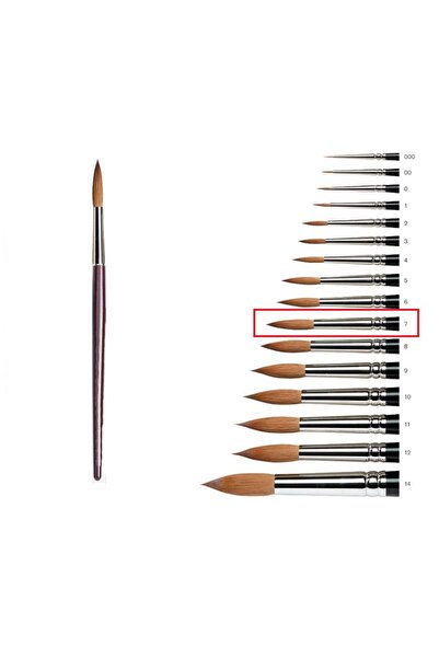 Artlantis Suluboya Fırçası 7 Numara Samur Guaj Boya Fırça No:7 1 Adet