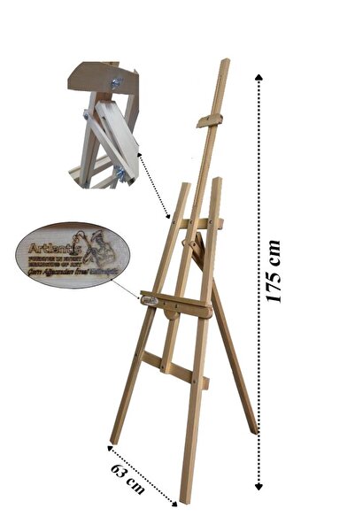 Artlantis Şövale 175 Cm Ahşap Çam Resim Şovelesi Ressam Sehpası Ayarlanabilir Resim Şövalyesi 1 Adet