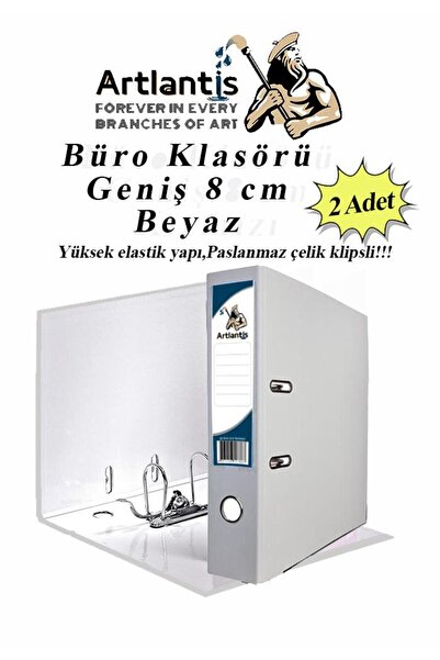 Artlantis 2 dosare albe pentru birou - cu cleme și inele din oțel inoxidabil