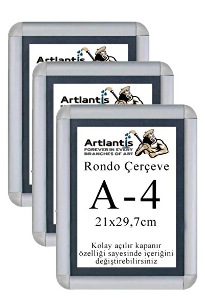 Artlantis Tak Çıkar Rondo Çerçeve A4 21x30 cm 3 Adet Açılır Kapanır Çerçeve Aç Kapa Çerçeve A4 Afiş Çercevesi