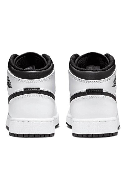 Nike Air Jordan 1 Mıd Leather Unisex Sneaker Hakiki Deri Bilekli Günlük Spor Ayakkabı Beyaz