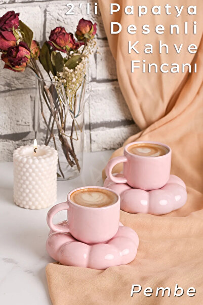 ARVALE 4 Piece Cloud Model Coffee Cup for 2 People |   Turkish Coffee Cup 90 ml