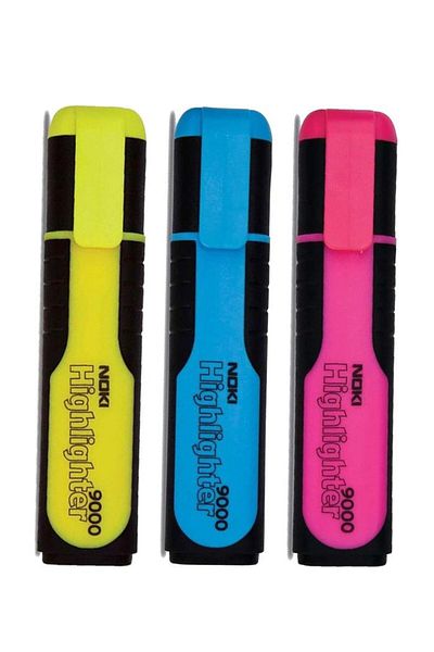 Noki Highlighter Marker Pen Yellow Blue Pink 1 Piece Highlighter 2 Color Highlighter Marker Pen Neon