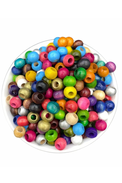 Flea Market 10 mm drvene perle u različitim bojama - 50 grama