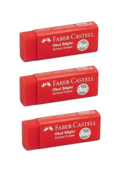 Faber Castell Kırmızı Slgi Orta Boy 3 Adet Faber Silgi Dust Kırmızı Orta Boy ...
