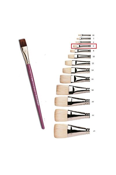 Artlantis Size 6 Oil Paint Brush - Sable Acrylic, Yacht Tip 1 Piece