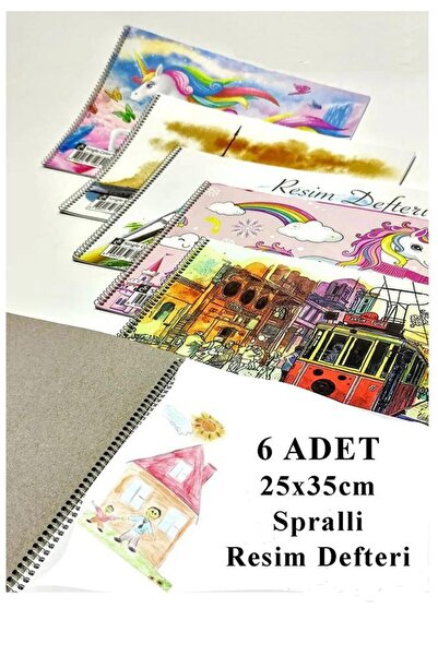 Artlantis Knjiga za crtanje 15 listova 25x35 cm 6 komada spiralna knjiga za c...