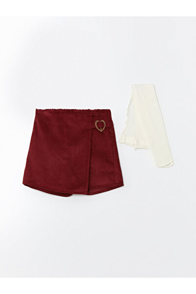 LC Waikiki Lcw Elastic Waist Baby Girl Shorts, Skirt and Pantyhose 2 Pack