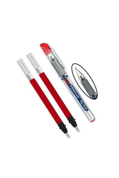 Pensan Kırmızı My Sing İmza Kalemi 1,00 mm 1 Adet ve Yedek 2 Adet My Sing Pil...