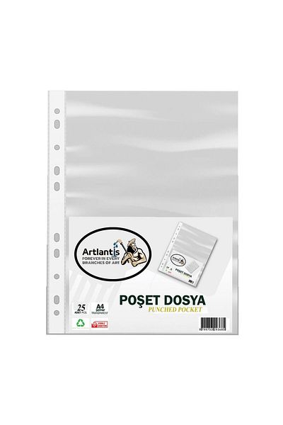 Artlantis A-4 Clear Foil Bag File - 25Pcs, Perforated Edge, 1 Pack