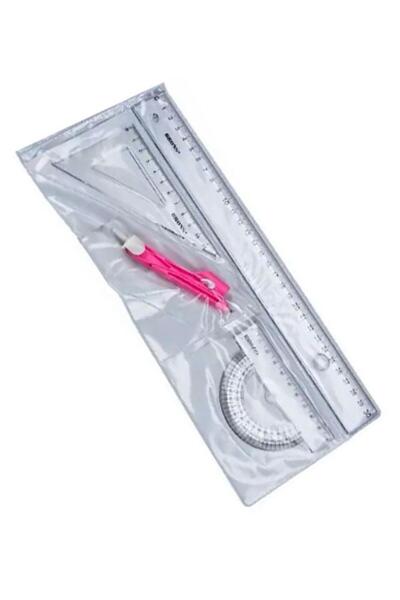 Artlantis Cetvel Takımı 30 Cm 1 Paket Yıldızlar Cetvel Pergel Gönye İletki Şeffaf Çizim Takımı Pergelli Çizim