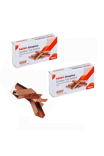 Noki Staple Wire Small No:10 1000 Pieces Copper Yellow 2 Pack 6454