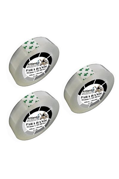 Artlantis Transparent Money Tape 12mm X 33 Meters 3 Pieces Transparent School Office Tape 3 Pieces