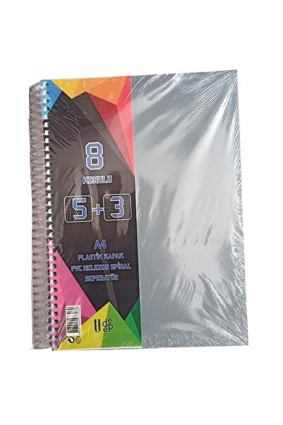 Artlantis 5+3 Ayraçlı Defter 8 Konulu 200 Yaprak 1 Adet 5 Kareli 3 Çizgili Sp...