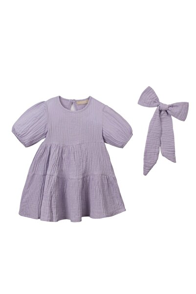 Lolons Kız Çocuk Bisiklet Yaka Fiyonklu Elbise