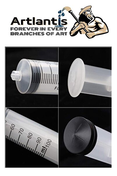 Artlantis Plastik Şırınga Hortumlu Büyük 60 ml 5 Paket Sıvı Emme Enjektörü Okul Deney Evcil Hayvan Besleme