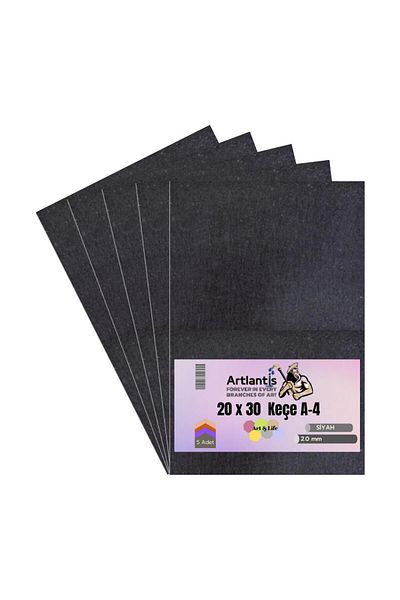 Artlantis Black Felt A4 2 Mm 20x30 Cm 5 Pieces 1 Pack School Nursery Activity