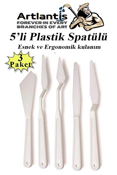 Artlantis Set od 5 plastičnih lopatica za slikanje i skulpturu, fleksibilni p...