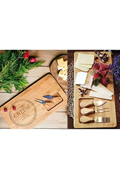 balsa group طقم ألواح تقديم الجبن من الخيزران مكون من 4 قطع