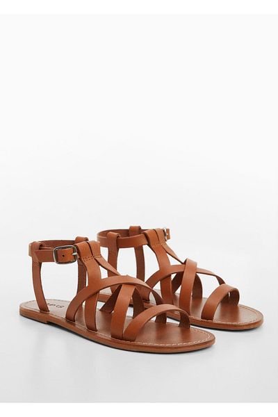 MANGO Kids Sandalen mit Riemen aus Leder