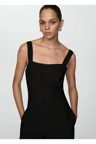 MANGO Woman Long jumpsuit with suspenders