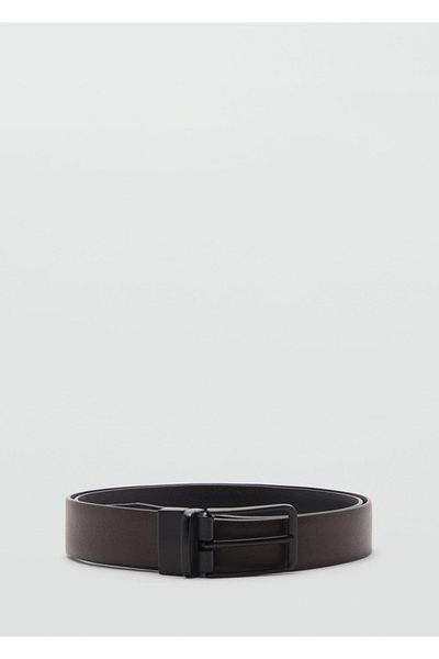 MANGO Man centura din piele saffiano