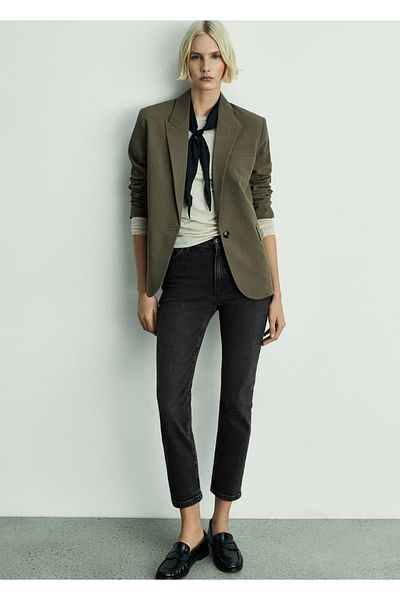 MANGO Woman Claudia Slim Cut Crop Jean Trousers