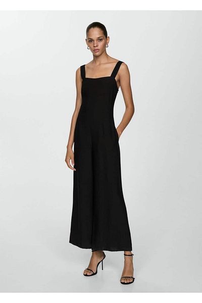 MANGO Woman Long jumpsuit with suspenders