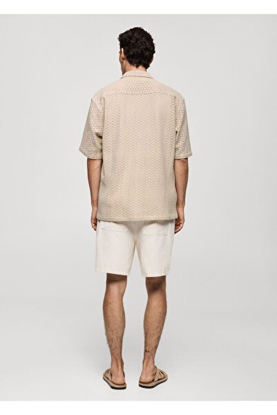 MANGO Man Ajur Örgü Pamuklu Gömlek