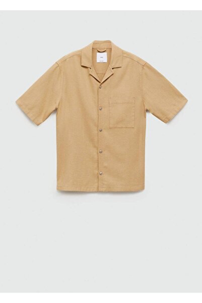 MANGO Man Άνετο βαμβακερό πουκάμισο με τσέπες