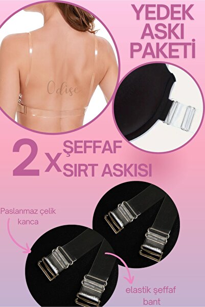 ODISE Sırtı Şeffaf Sütyenler İçin Yedek Sirt Şeffaf Askisi  2'li Paket
