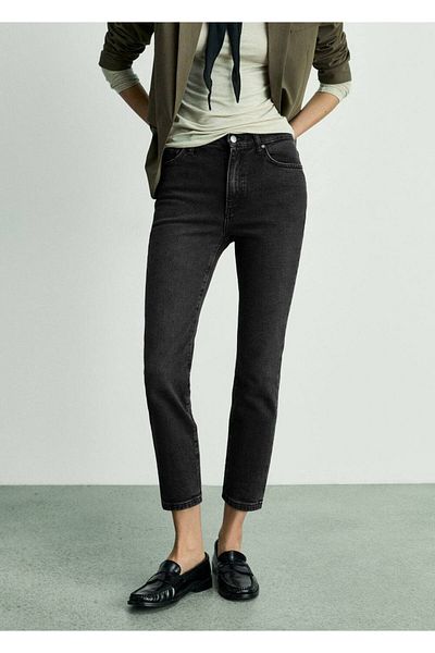 MANGO Woman Claudia Slim Cut Crop Jean Trousers