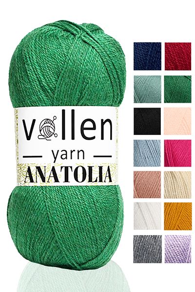 vollen yarn Ανατολία Πλεκτό Σχοινί Χειρός, Ζακέτα Πουλόβερ Σχοινί Κασκόλ Μποτάκια Κουβέρτα Σχοινί, Πράσινο